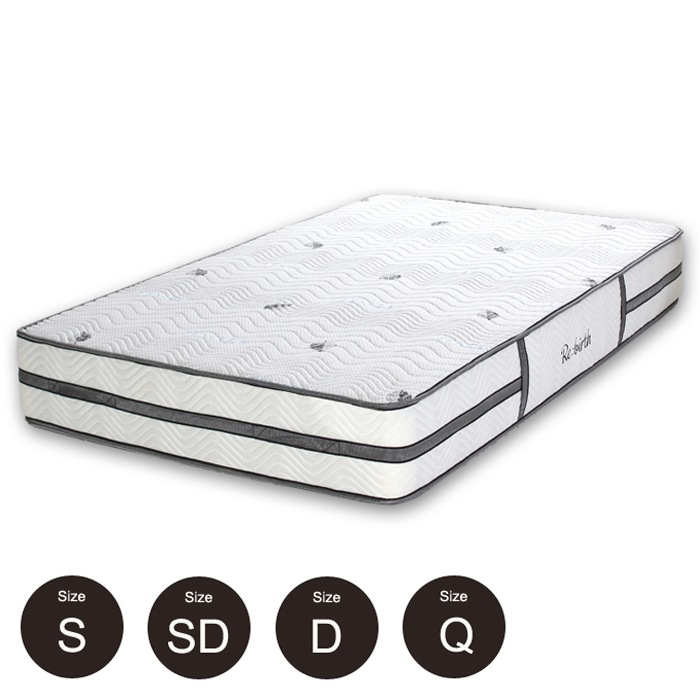 高密度 リバーシブルマットレス 快眠 7ゾーン構造 ナノテック 天然繊維 エッジサポート S／SD／D／Q オールシーズン