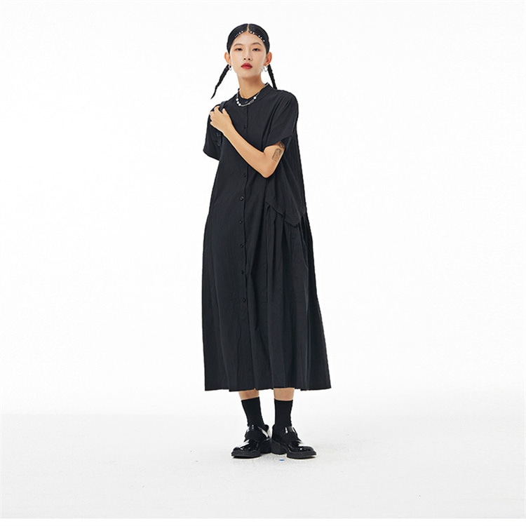 早い者勝ち 2023夏 大きいサイズ 綿麻 半袖 ロングスカート ピュアカラー ワンピース スリム カジュアル 大振り ゆったりする