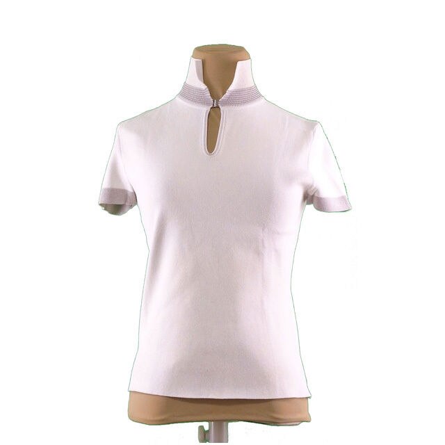 カットソー 半袖 スキッパー 40サイズ ホワイト グレー 中古