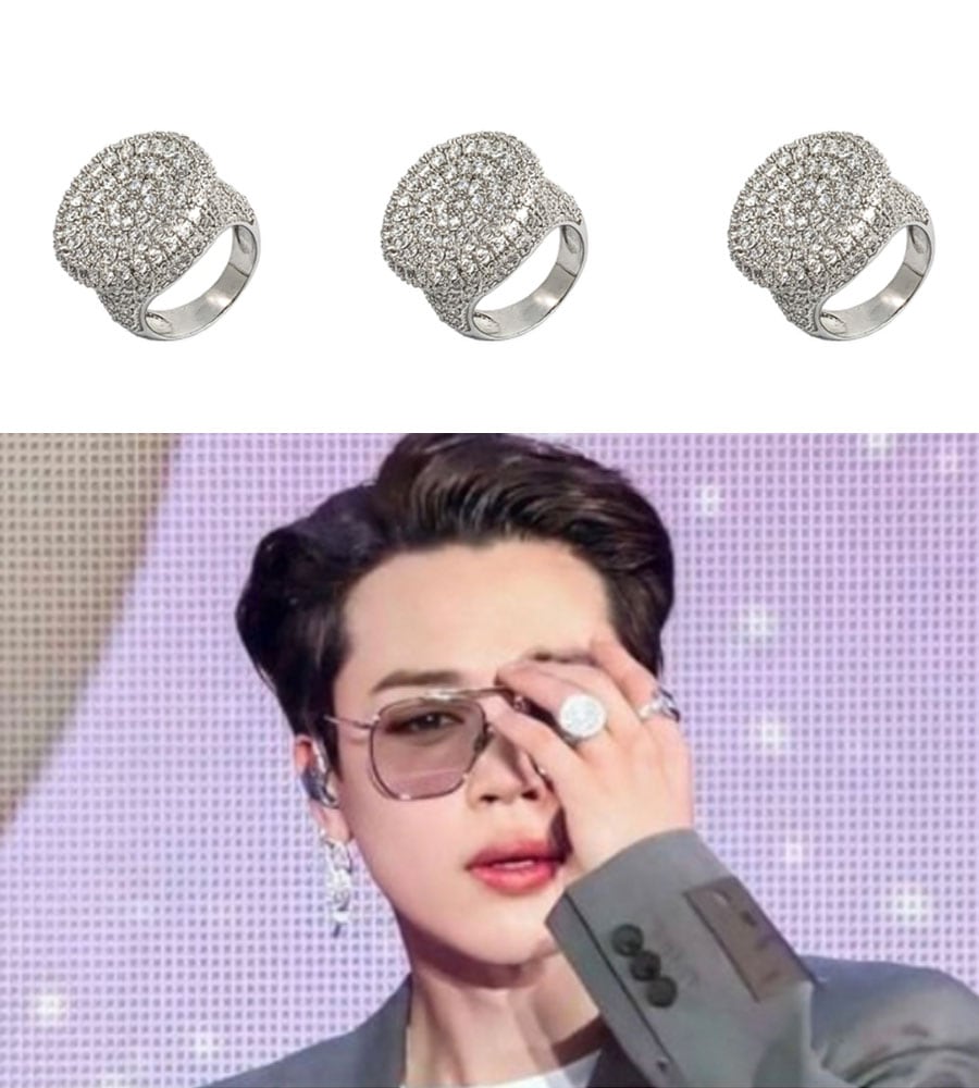 BLACK BTS ジミン 着用 HEAVY CRYSTALDE RING