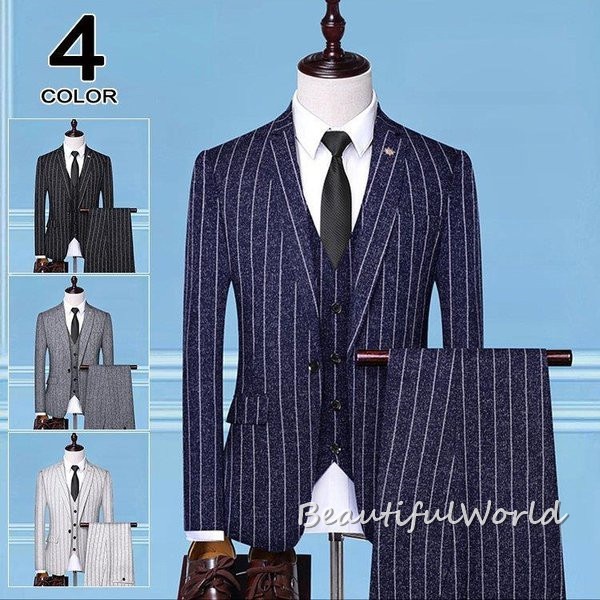 スーツ メンズ ビジネススーツ カジュアルスーツ 3ピーススーツ 紳士服通勤結婚式 6,764円