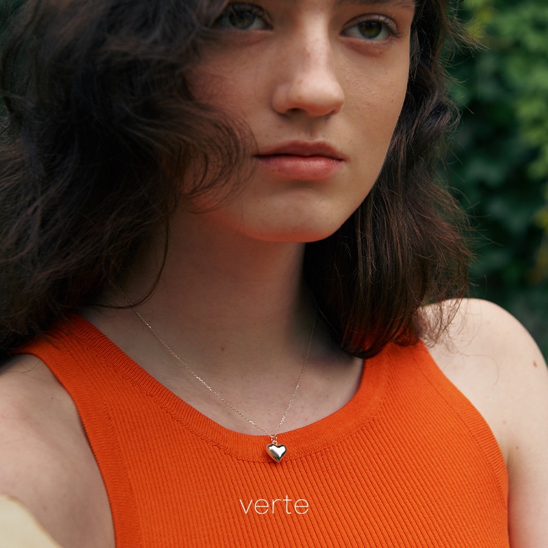 [925 silver] Un.silver.165 / full heart ネックレス (12mm)(silver)