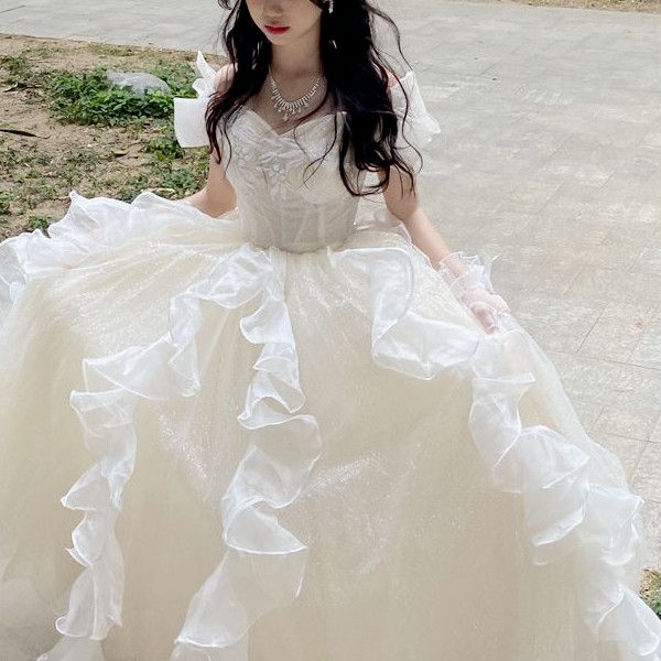 【2枚購入で 3oo円OFF！】成人式ドレス女性の2025年誕生日美術試験ホストハイレベル妖精エレガントな気質ドレス