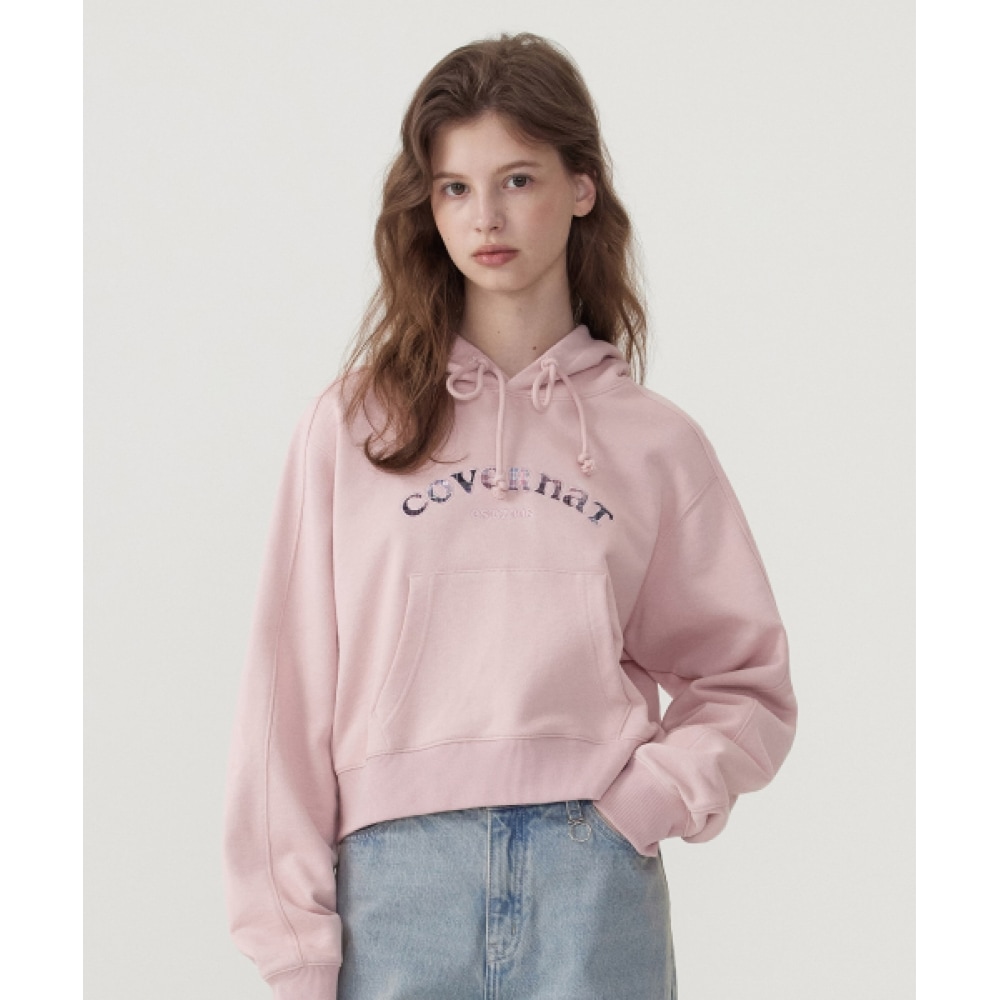 COVERNAT 女性用アーチクーパーロゴパーカーライトピンク
