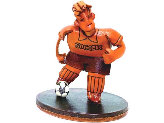 本革製フィギュア　サッカープレーヤー レザー/本革 VANCA/バンカクラフト