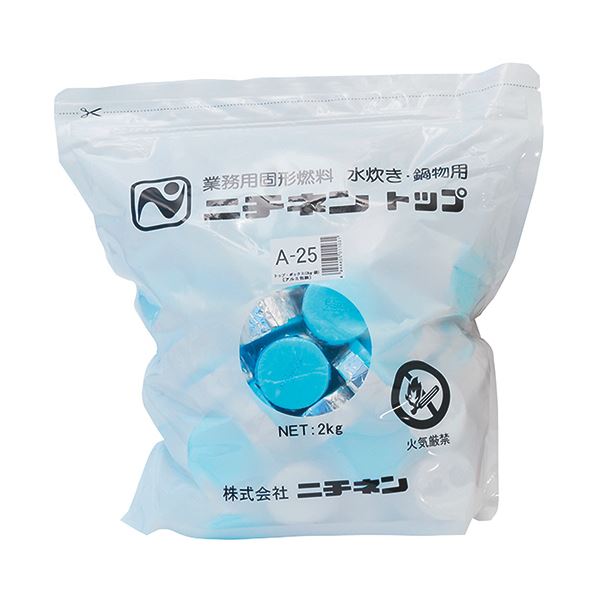 （まとめ）ニチネン 固形燃料 トップ2kg入（25g/個）A-25-2KG 1パック（約80個）5セット