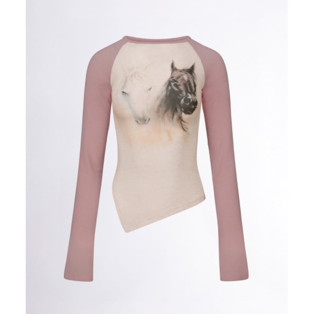 スカルプター Howdy Raglan Tee Peach SC24A231PK