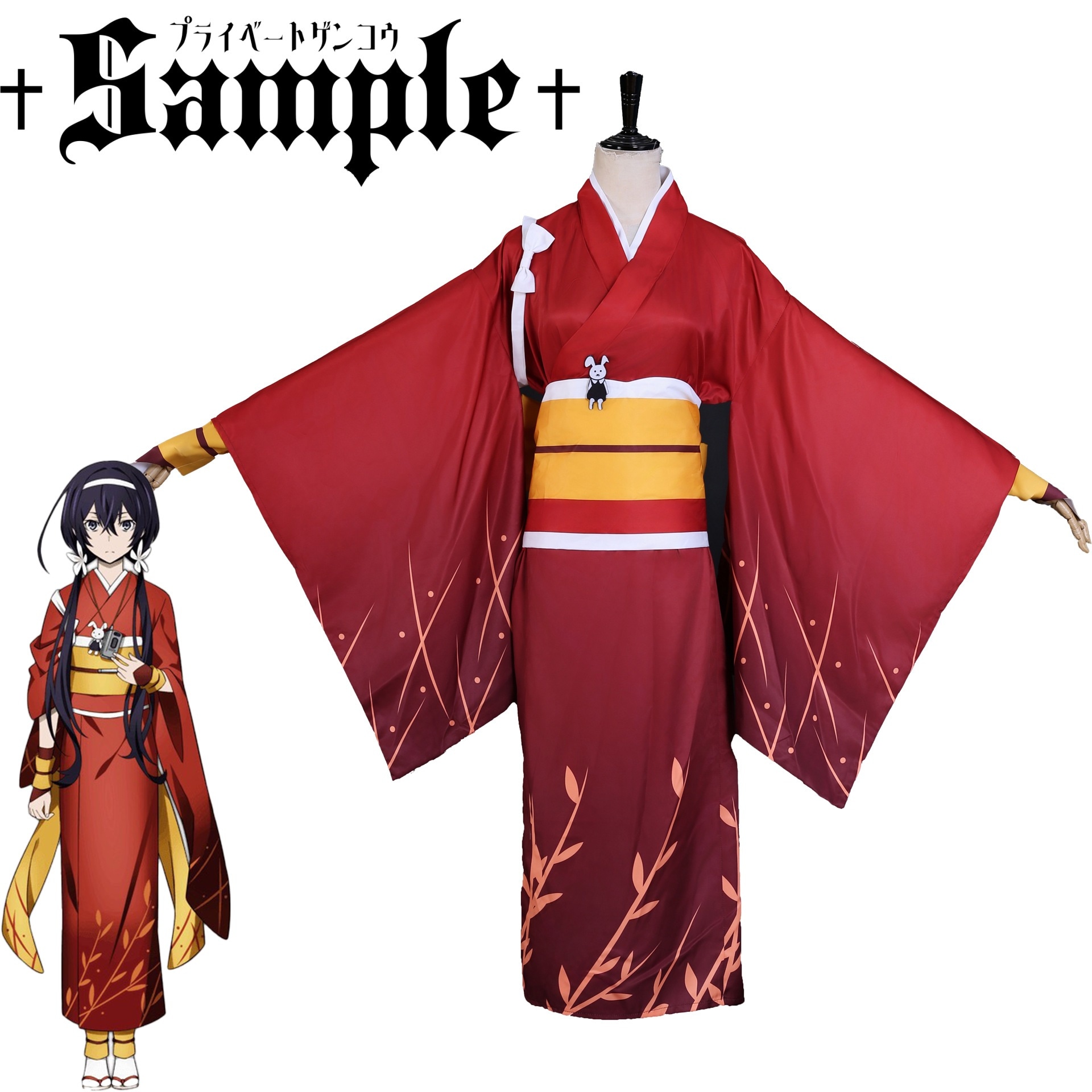 文豪野犬コスプレ衣装夜叉白雪泉鏡花cos服浴衣赤着物フルセットレディーススーツ