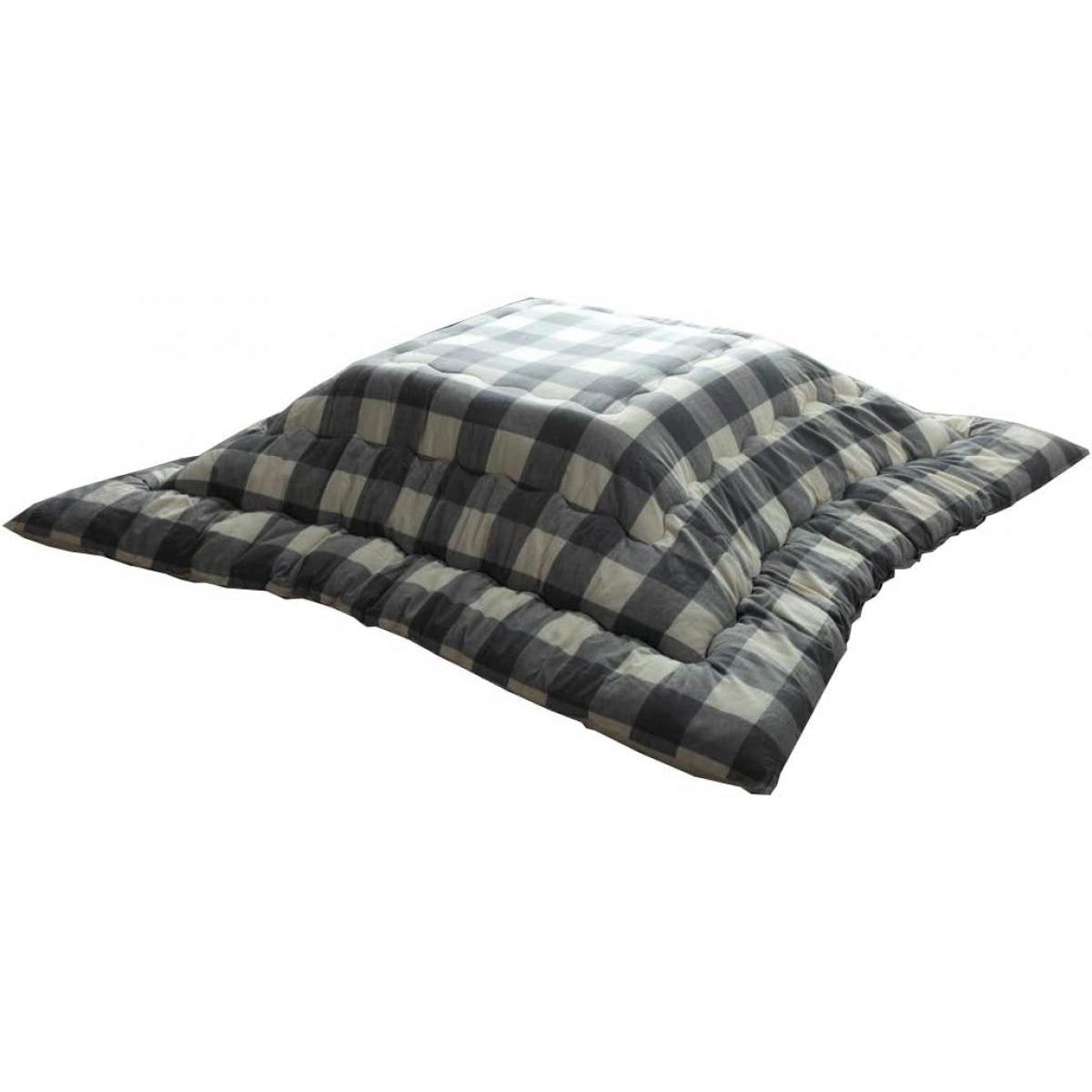 【i】【代引不可】 イケヒコ こたつ布団 長方形 205×245cm オーブ グレー チェック インド綿 #5192039 シンプル【北海道・沖縄・離島不可】【代引不可/沖こたつ布団