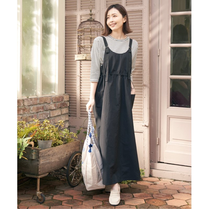 【2点セット／親子おそろい】ナイロンカーゴキャミワンピースセット