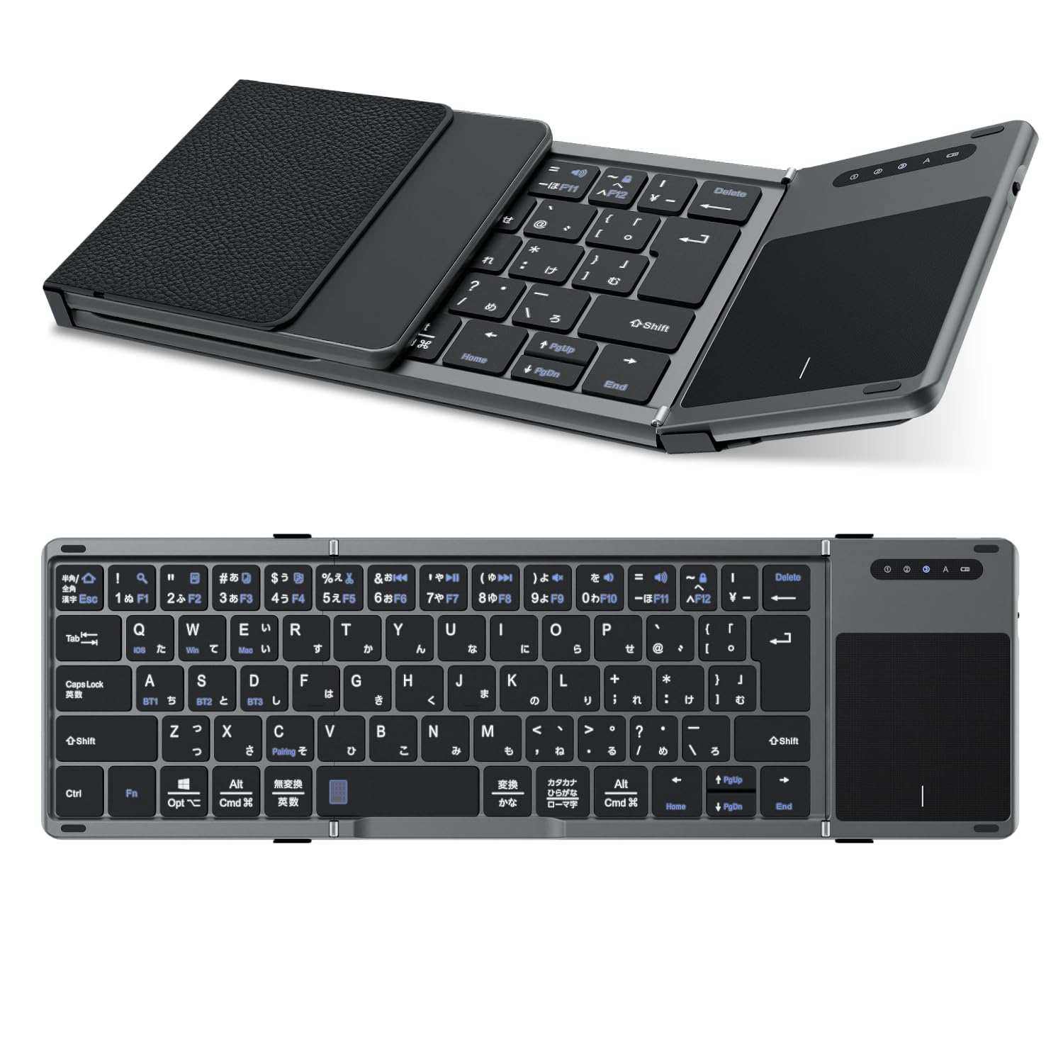 【高級版】EWIN キーボードBluetooth ipad キーボード ワイヤレス 折り畳みキーボード フルサイズ JIS日本語配列 タッチパッド搭載 スマホ タブレットPC ノ一トバソコン ipad