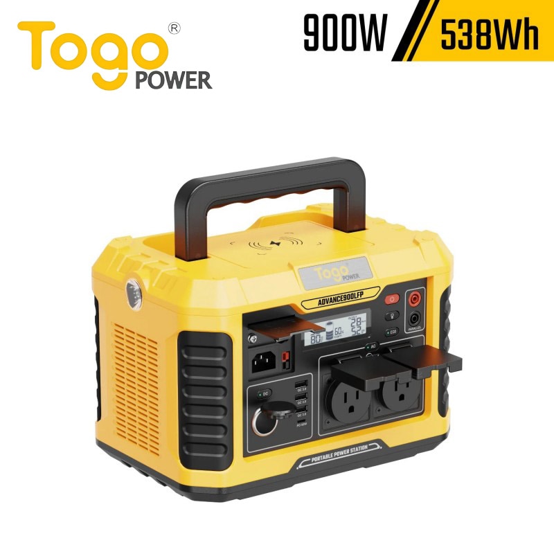 TogoPower ADVANCE900LFP ポータブル電源 リン酸鉄ポータブル電源 900W 538Wh USB-A QC3.0 USB-C PD