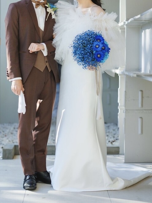 実例写真！ チュールボレロ オフホワイト ポンチョ トップス シンプルドレスを豪華に変装 オーダーメイド ハンドメイド