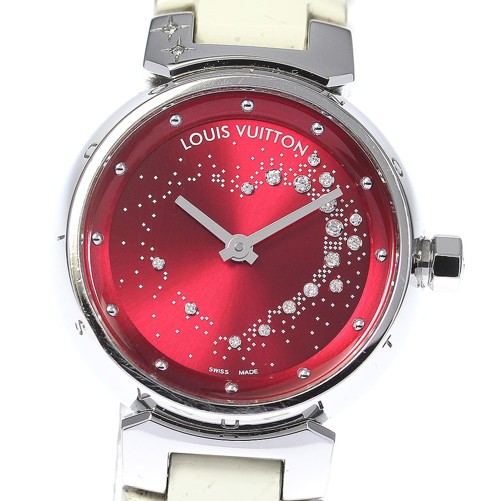ルイヴィトン LOUIS VUITTON Q12M2 タンブール アトラクション ダイヤモンド クォーツ レディース _815053【中古】