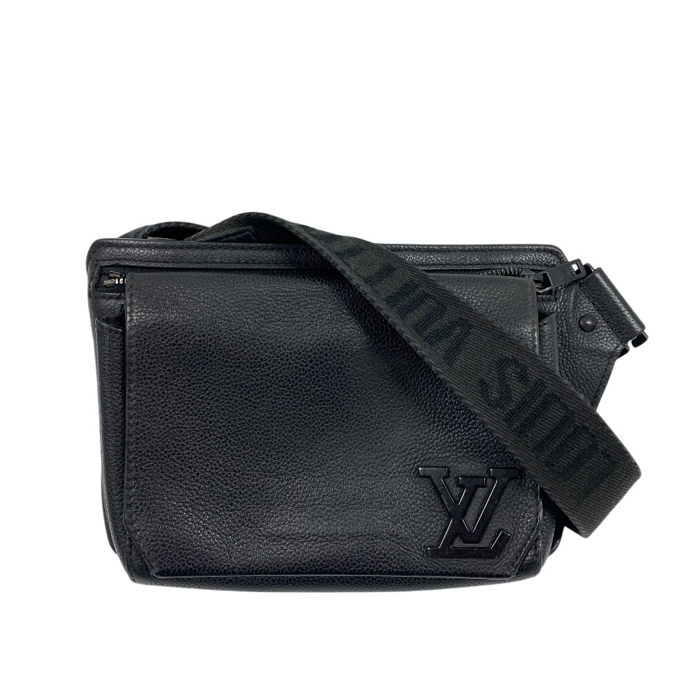 M57081 テイクオフ スリング LVアエログラム グレインレザー ボディバッグ ブラック メンズ ブランド