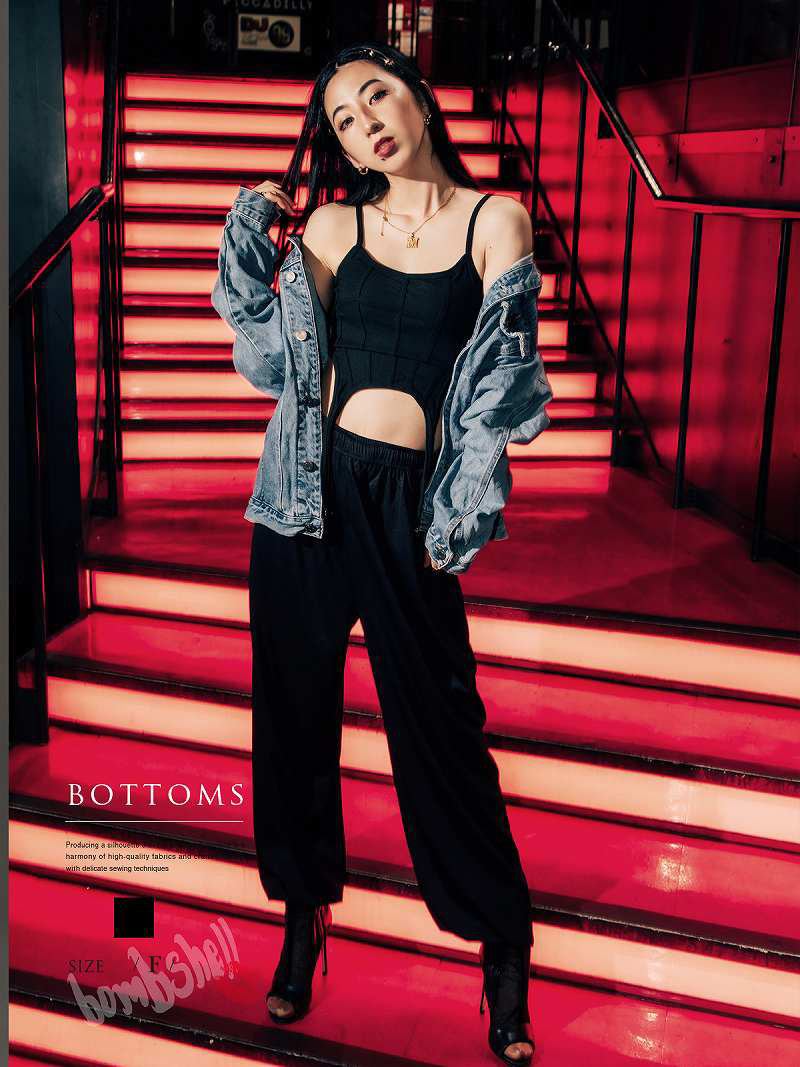 スウェット フェイクレザー ロングパンツ メタリック ダポパン ダンス 衣装 コスチューム レディース レザー風 伸縮 bombshell 4,633円