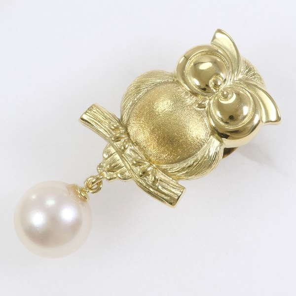 K18 18金 YG イエローゴールド 合金 ピンブローチ パール(真珠