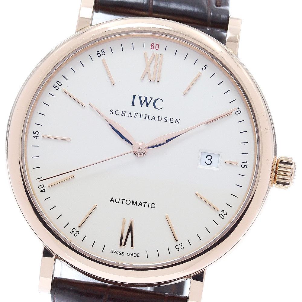 IWC SCHAFFHAUSEN IW356504 ポートフィノ K18PG デイト 自動巻き メンズ _874831【中古】
