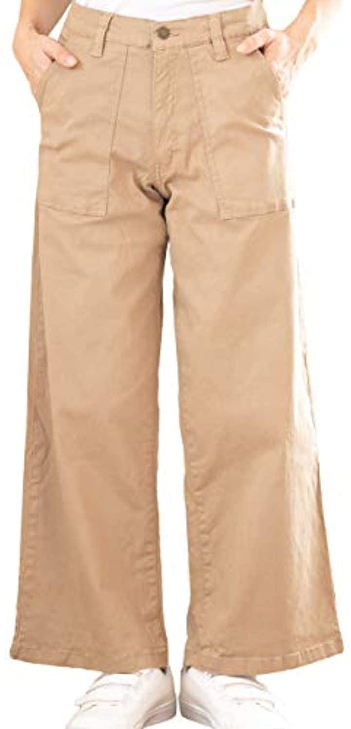 ゆったり ツイル ワイド ベイカー パンツ 大きいサイズ レディース( ベージュ, 4L) 5,206円