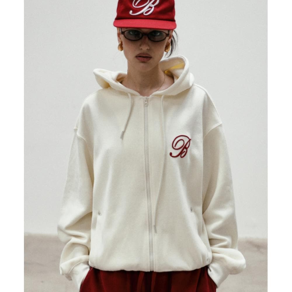 BADBLOOD Classic Logo Hoodie Cream White w-hde24-021