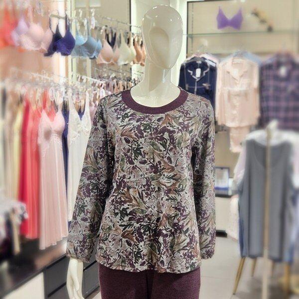 AKプンダン店 柔らかい花柄 女性用イージーウェア トップス EZ1949-JLJ