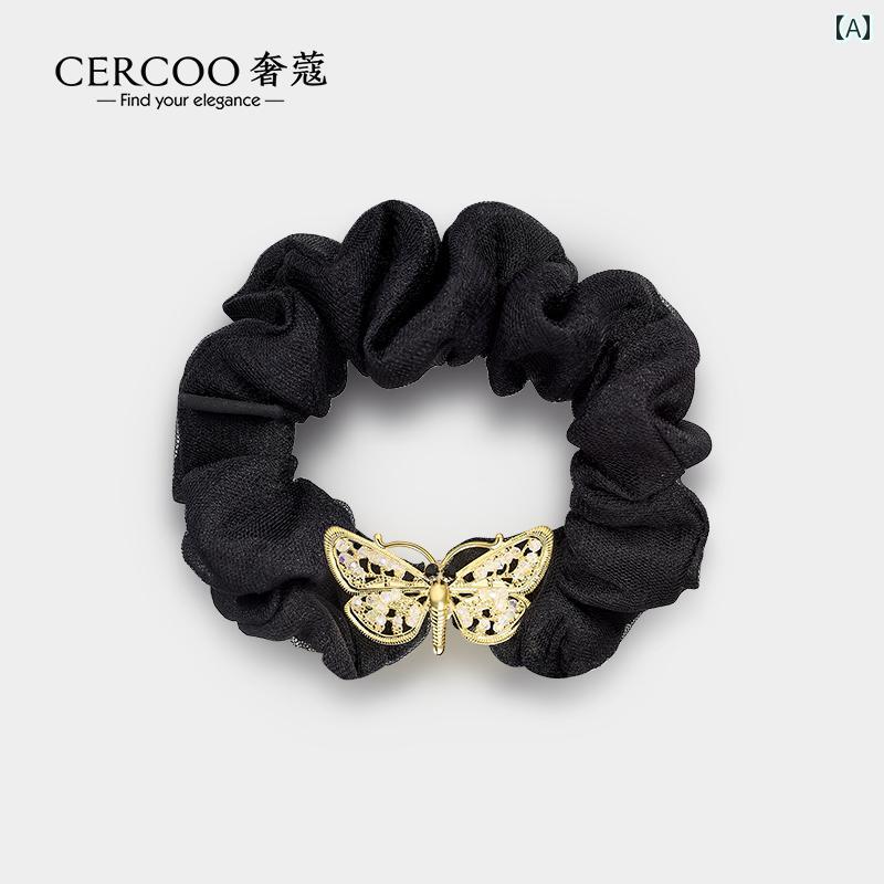 シュシュ まめ髪 シンプル レディース パーティー エレガント 蝶々 大人っぽい カジュアル おしゃれ 髪留め スタイリング ゴム フェミニン