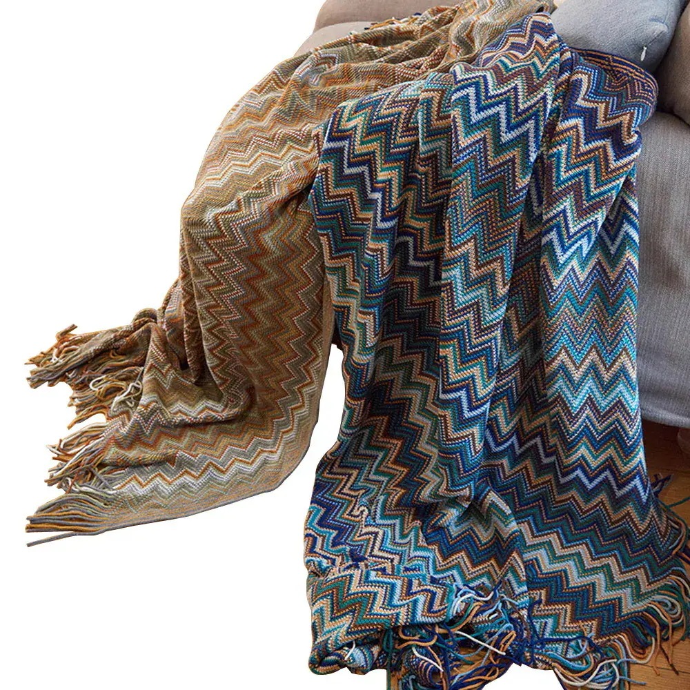 毛布 おしゃれ ソファーカバー ベッドカバー シングル フリンジ 布団カバー ボンボン