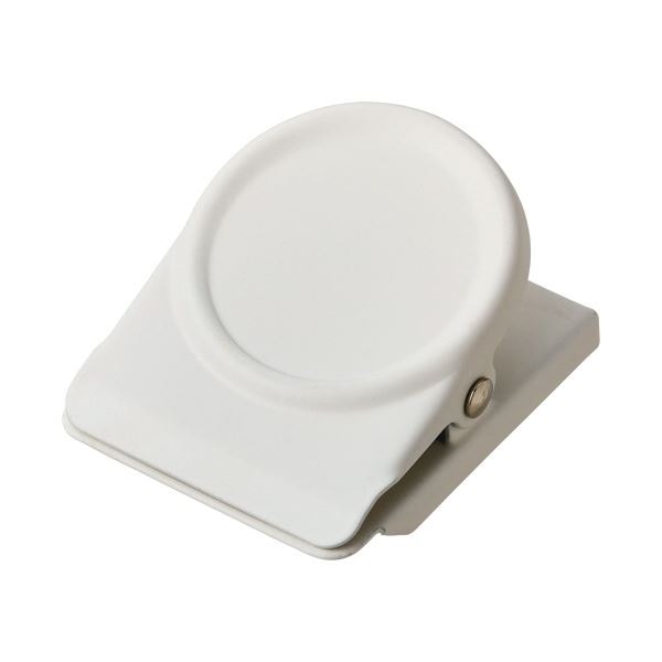 （まとめ）TANOSEE マグネットクリップ L ホワイト 1セット（10個）[x10セット]