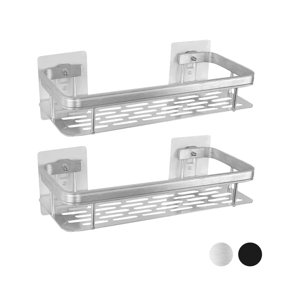 【20点セット】急速出荷ウォールシェルフ ウォールラック 壁掛け　ラック キッチン お風呂 吊り棚 アルミ棚 キッチン収納 アルミシェルフ アルミラック 水切り 可動式 Z-07