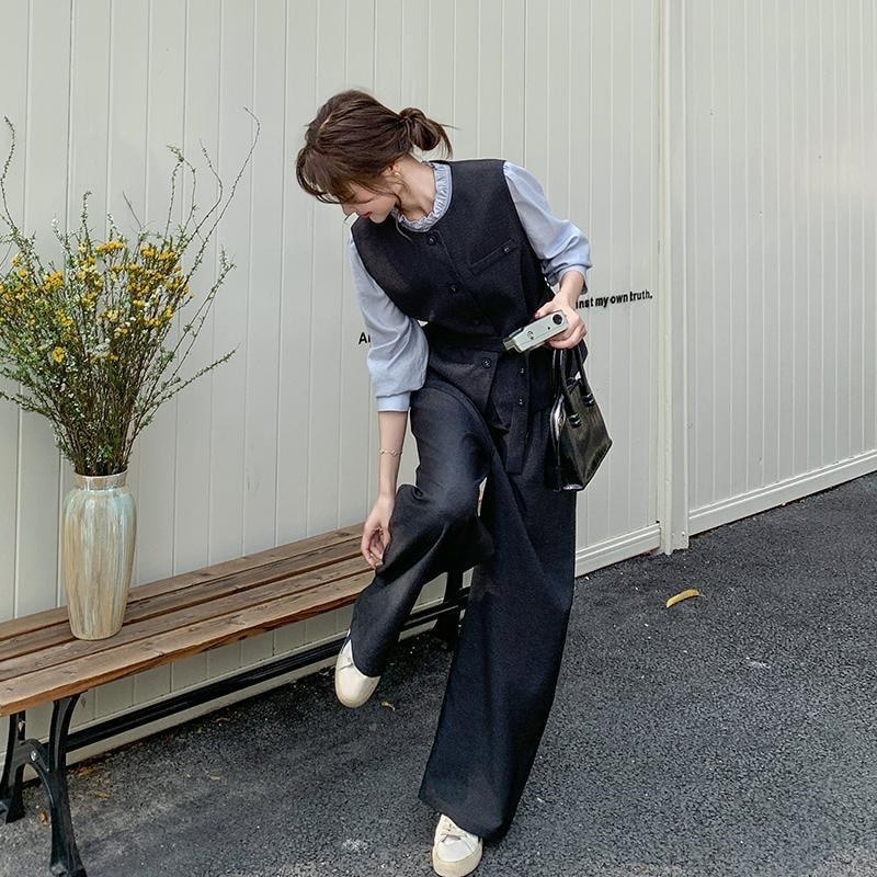 レディース 3点セット フレンチレトロ ナチュラル お出かけ デート 女子会 ゆったり ルーズシルエット 美脚効果 ドレープ感 デイリー おしゃれ 大人 可愛い