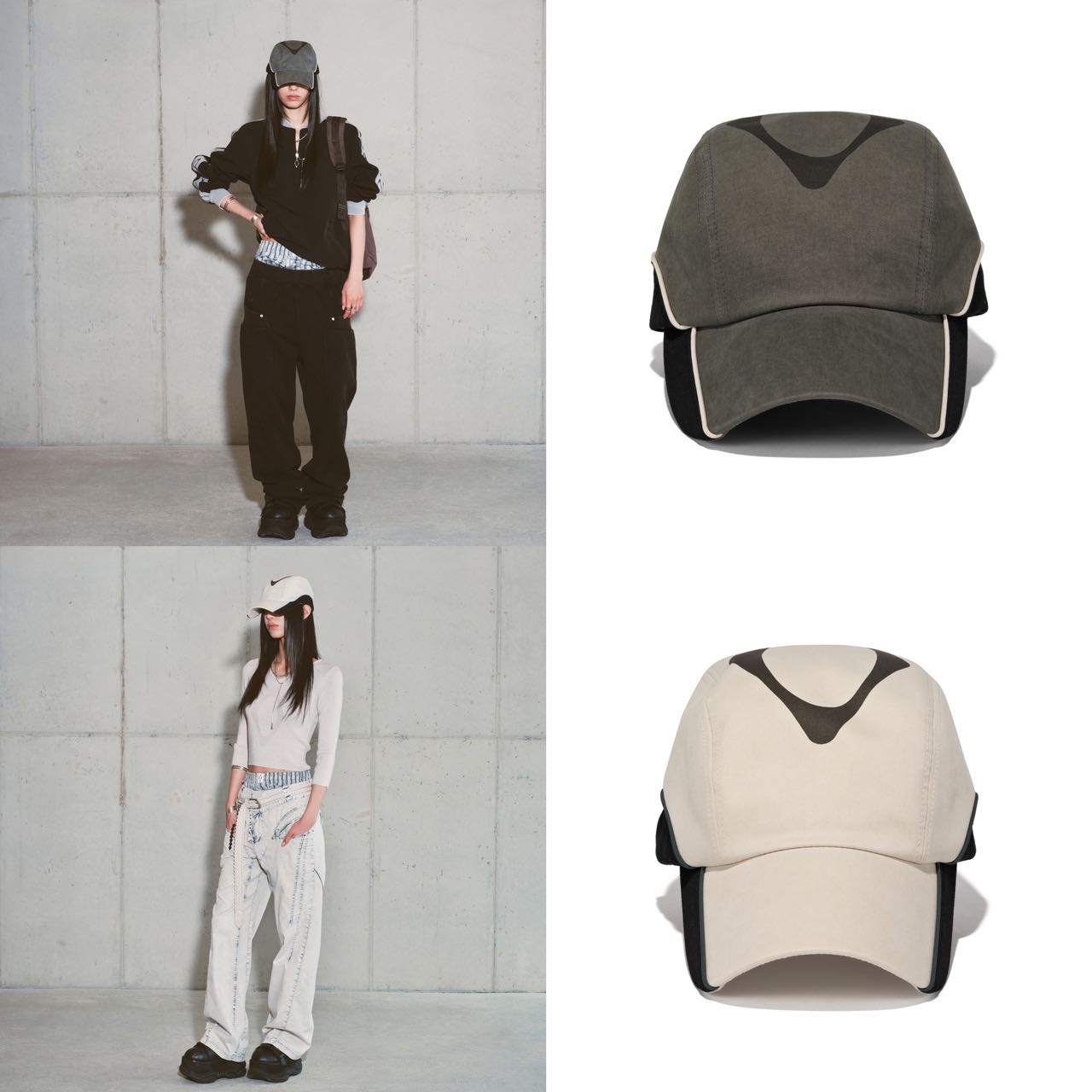 RHOMBUS COTTON CAMP CAP_BEIGE/BLACK/KHAKI/BLACK