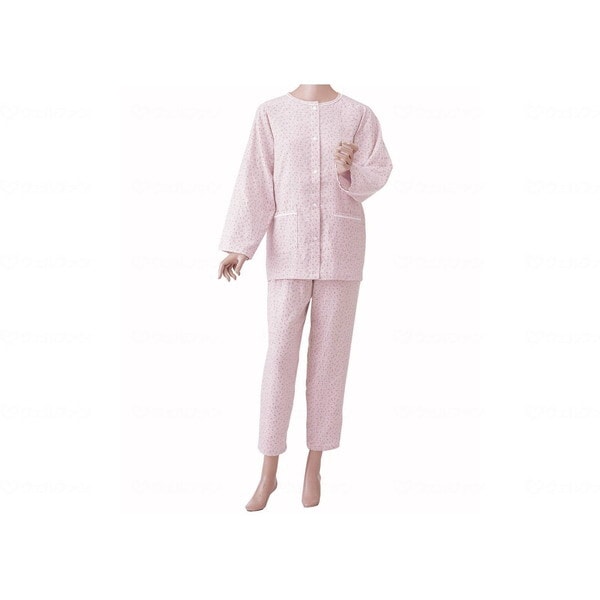 神戸生絲 婦人用 楽らくガーゼパジャマ長袖 ローズ L No.901 メーカー直送