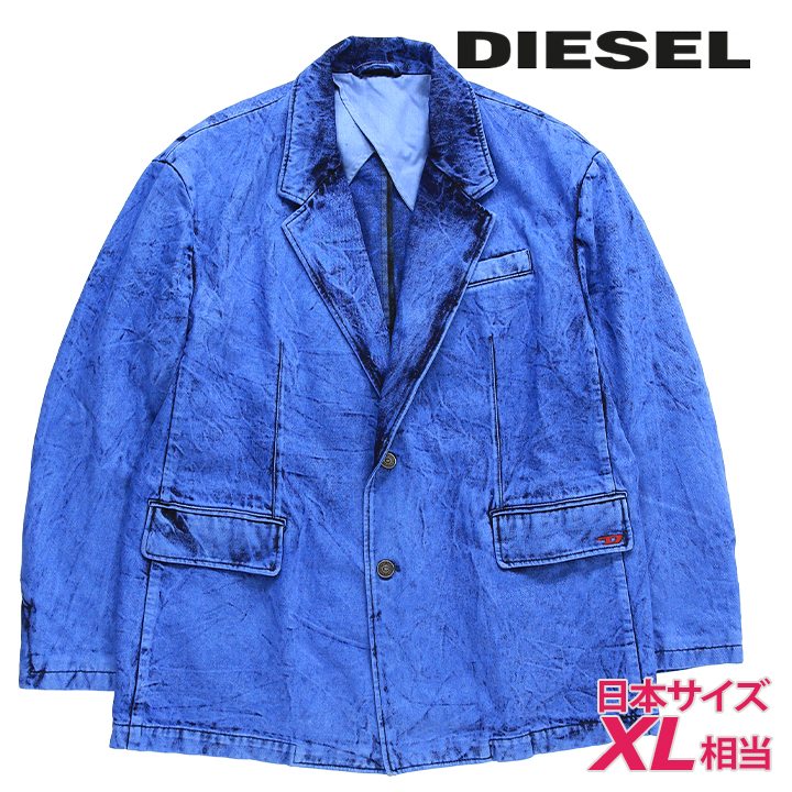 テーラードデニムジャケット メンズ D-BLAZ-FS オーバーダイ加工 ボクシーフィット die-m-o-f8-42n