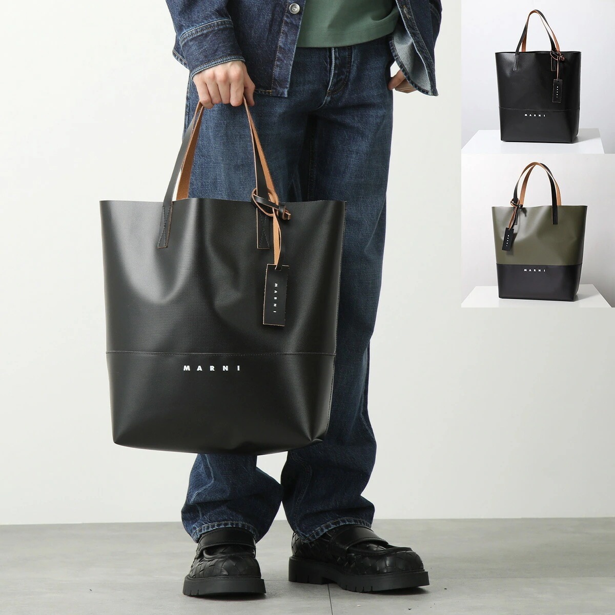MARNI マルニ トートバッグ SHMQ0037A1 SHMQ0037Q5 P5769 メンズ オープンショッパー ロゴプリント ロゴレザータグ 鞄 カラー5色