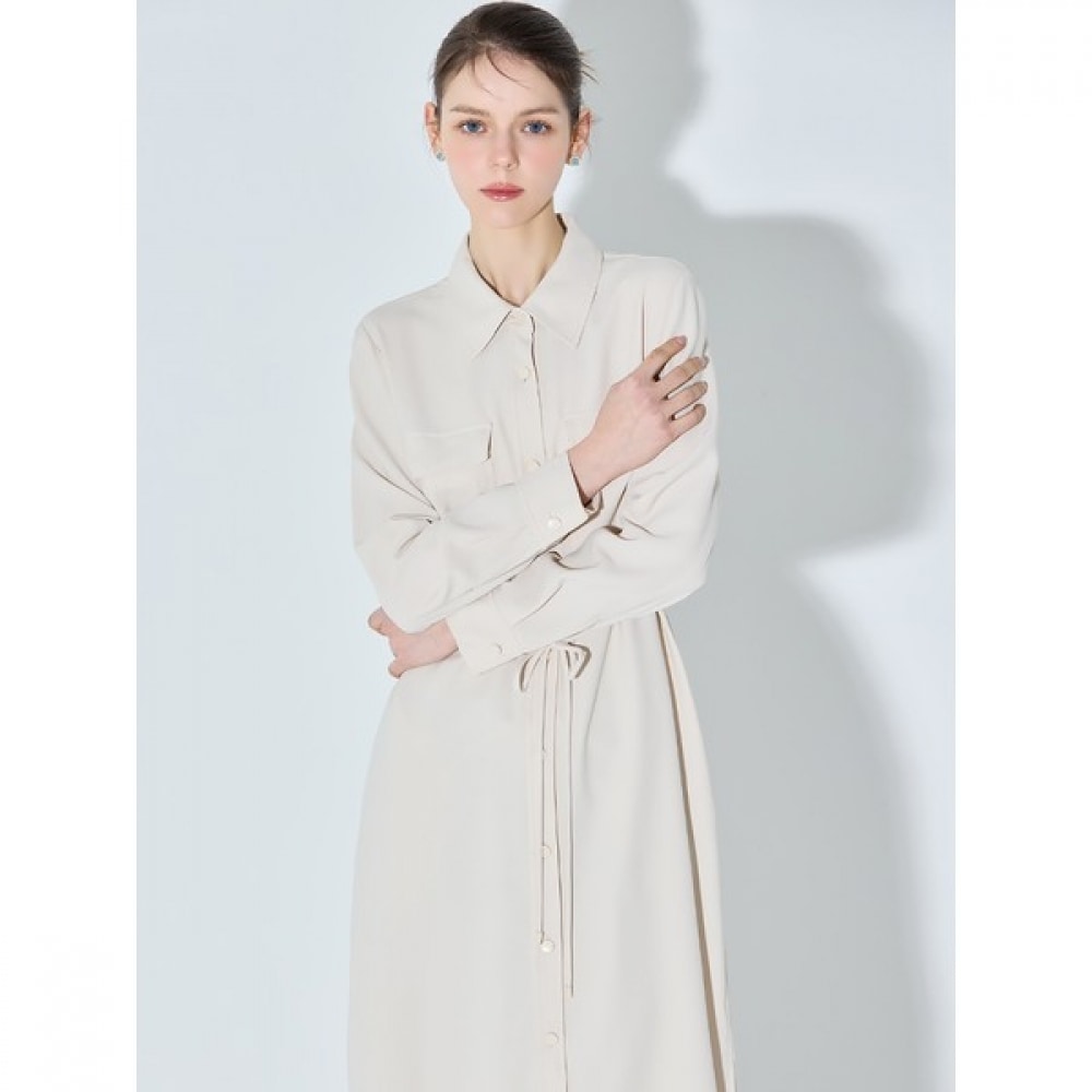 [Shess Miss] インテリジェントでエレガントなフラップポケットシャツドレス (購入価格:298,000ウォン)