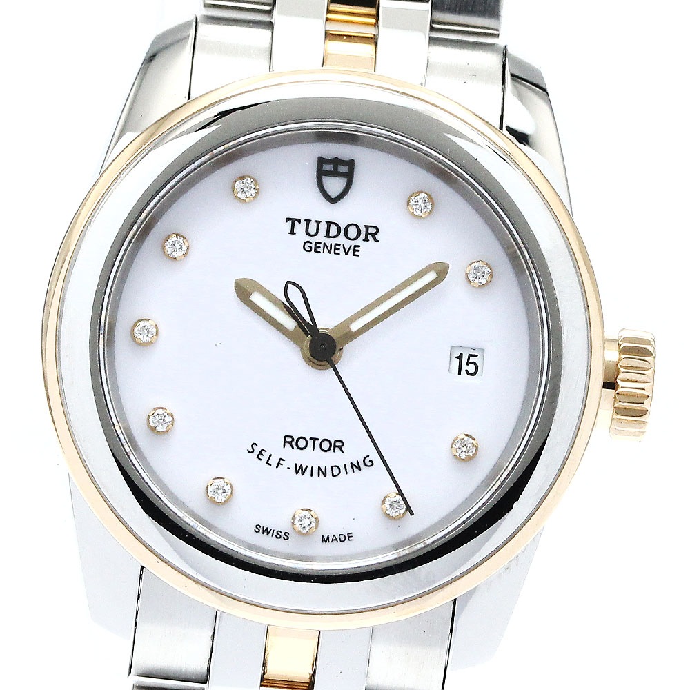 チュードル TUDOR 51003 グラマーデイト デイト 10Pダイヤ 自動巻き レディース 良品 _879229【中古】 101,850円