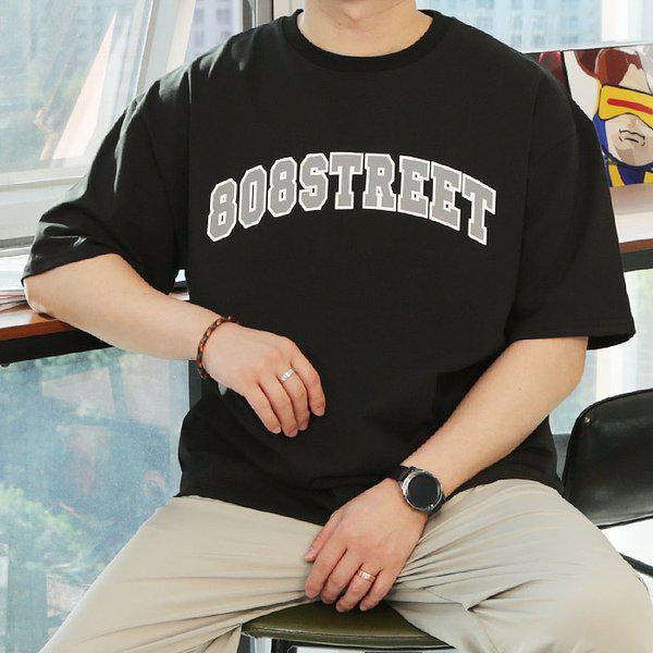 WBAメンズビッグサイズストリートプリント半袖Tシャツ