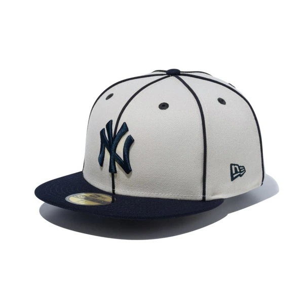 NEWERA CAP ニューエラ キャップ 59FIFTY Piping パイピング ニューヨーク・ヤンキース ストーン/ネイビー メンズ 男性 帽子 ハット 小物 国内正規品 正規取扱店 NEW E
