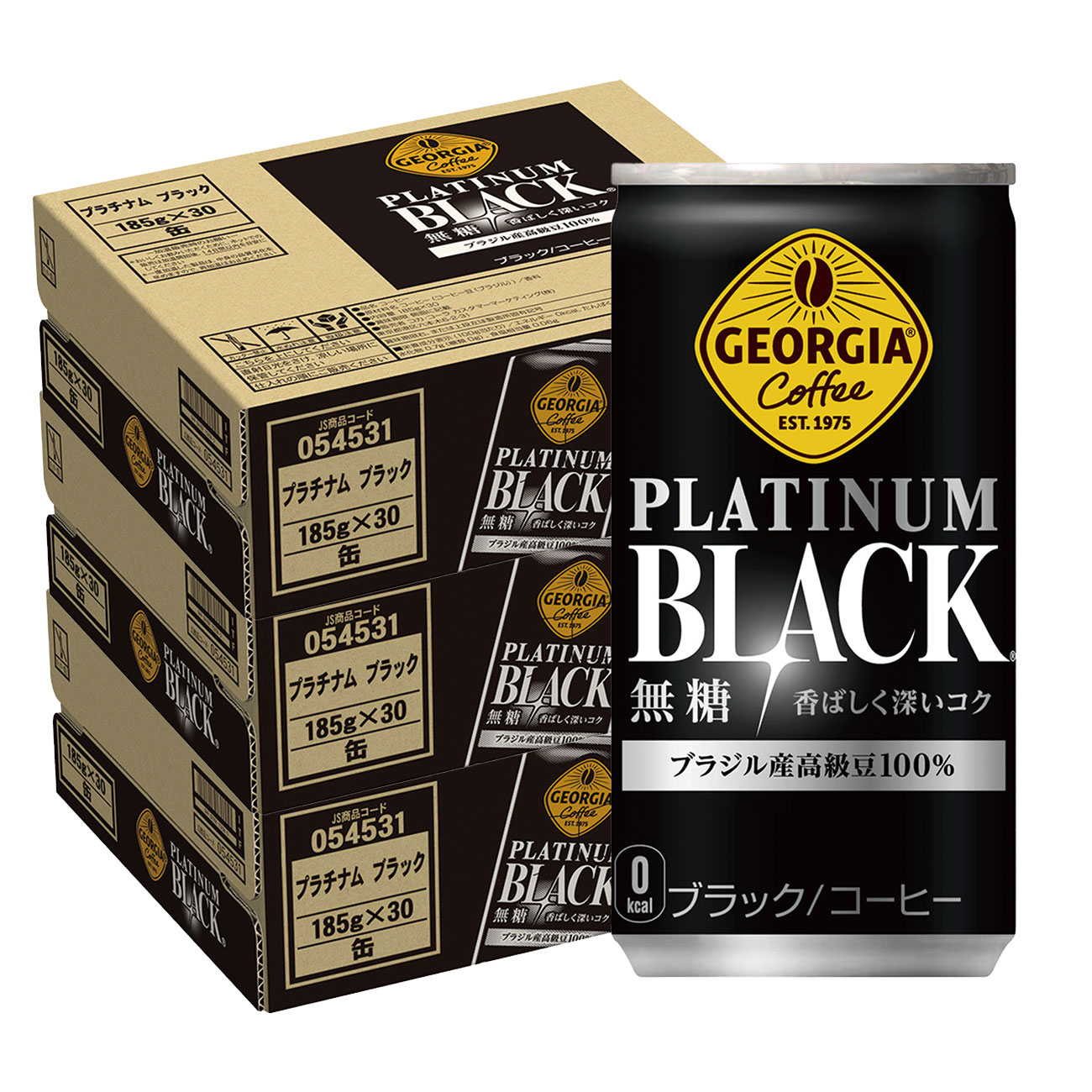 【送料無料】ジョージア プラチナムブラック 185ml3ケース/90本