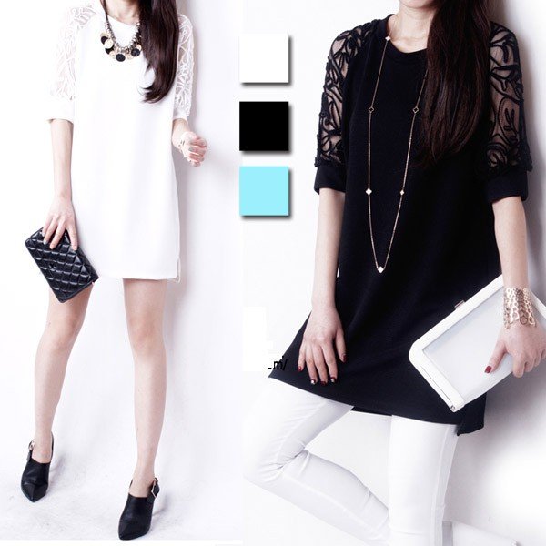 プレゼント THOM ホワイトデー コードレース花柄 WILLS シフォン切り替え袖ワンピース