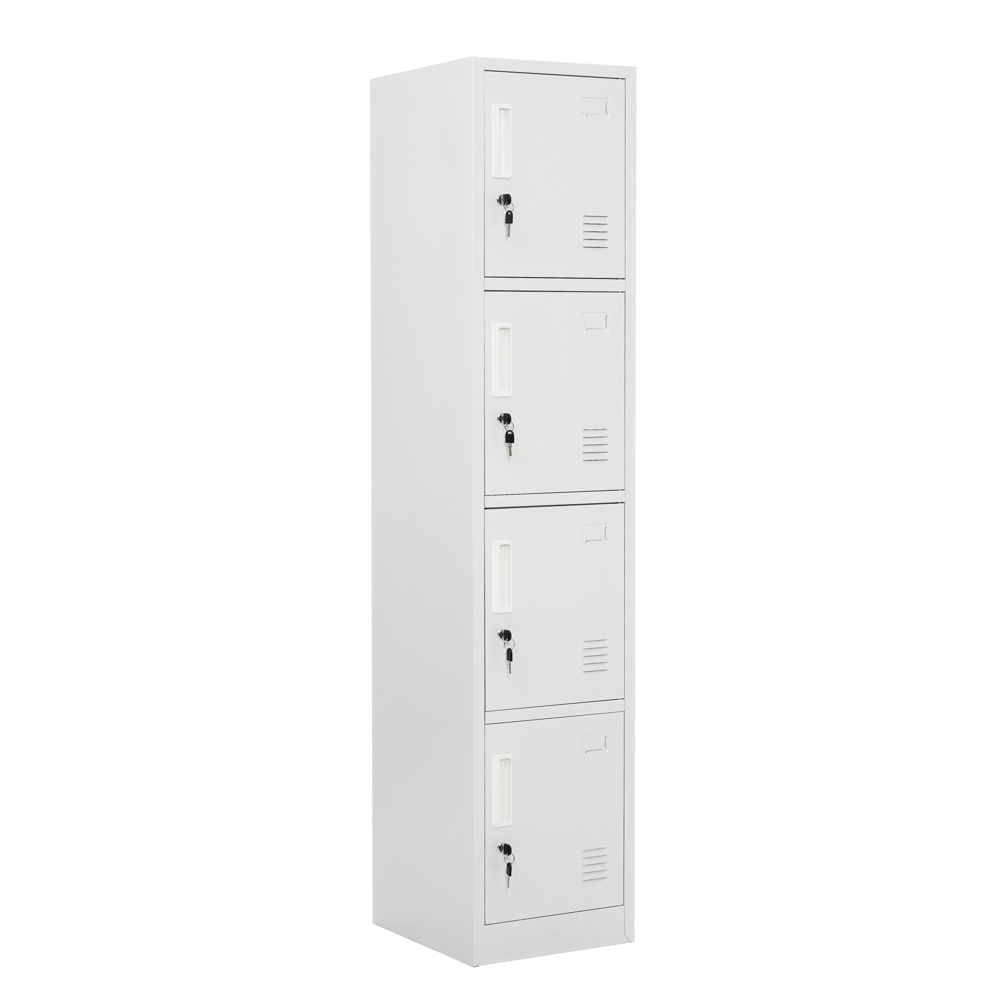 [国内即発送！送料無料][443]ロッカー スチール製 鍵付き 4人用 収納 オフィス 事務所 会社 店舗 病院 学校 更衣室 業務用 1列4段 オフィスロッカー パーソナルロッカー ホワイト
