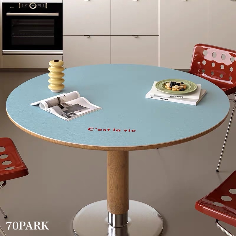 シンプル レタリング カラー ラウンド テーブルクロス マット 全6色 60cm 80cm おしゃれ 韓国インテリア 韓国雑貨 韓国っぽ インテリア雑貨 70PARK