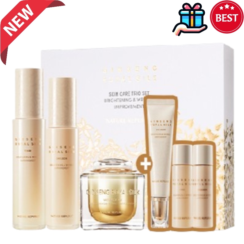 [メガ割基礎化粧品セット韓国人気] NEWジンセン ロイヤルシルク スキンケア3点セットメガ割 スキンケアGOLD 導入化粧水+乳液+クリーム3種+追加贈呈 ギフト コスメスキン·ローション スキンケ