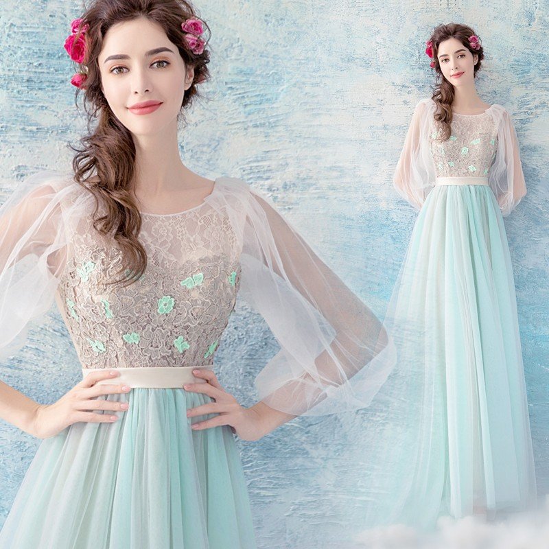 ロングドレス 演奏会 安い カラードレス 結婚式 イブニングドレス 二次会 フォーマルドレス 長袖 パーティードレス コンサート 大きい サイズ