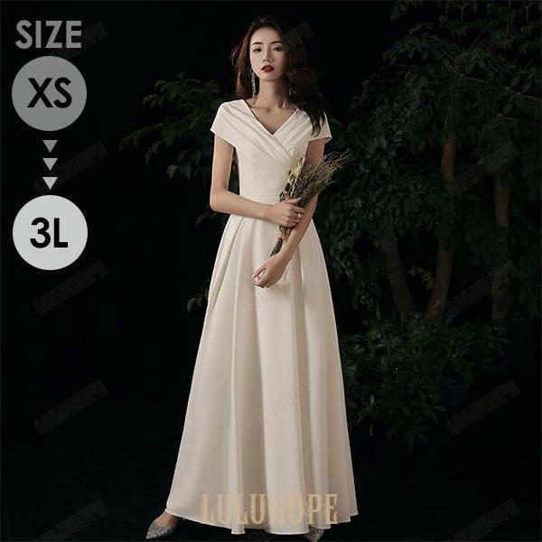 パーティードレス ウエディング ハワイ半袖 20代 30代 40代 ママ 母親 XS S M L XL 2XL ミモレ丈/ロングドレス 白ロングドレス ミモレ丈ドレス 白ドレス 大人 9,299円