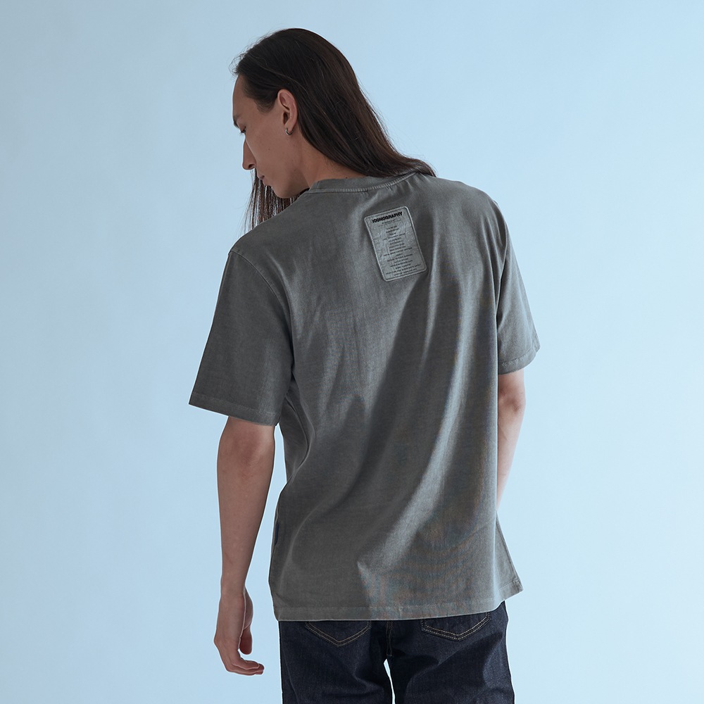 ピグメント ラベル アート 半袖Tシャツ DGR