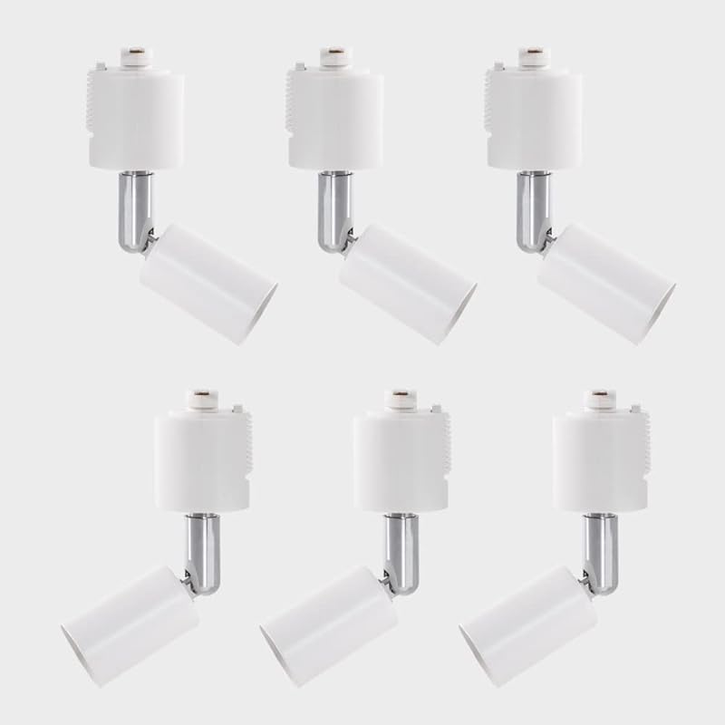 siatom ダクトレールライト用スポットライト 電球なし 配線ダクトレール用照明器具 LEDスポットライト 天井照明 照射角度調節可能 (E11口金 白6個セット)