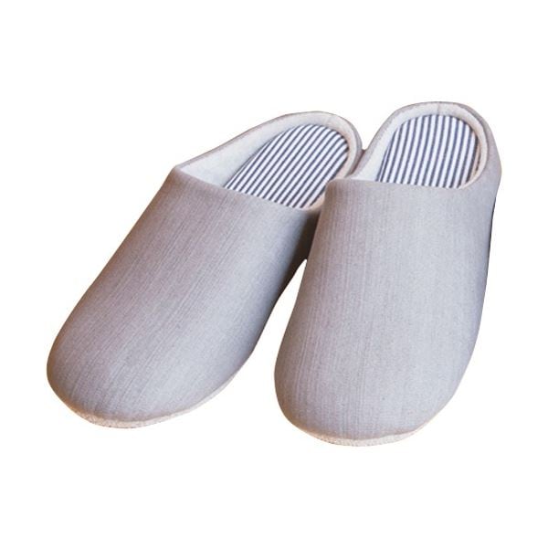 (まとめ) アズマ工業 おそうじスリッパ デニムグレー 1足 (×3セット)