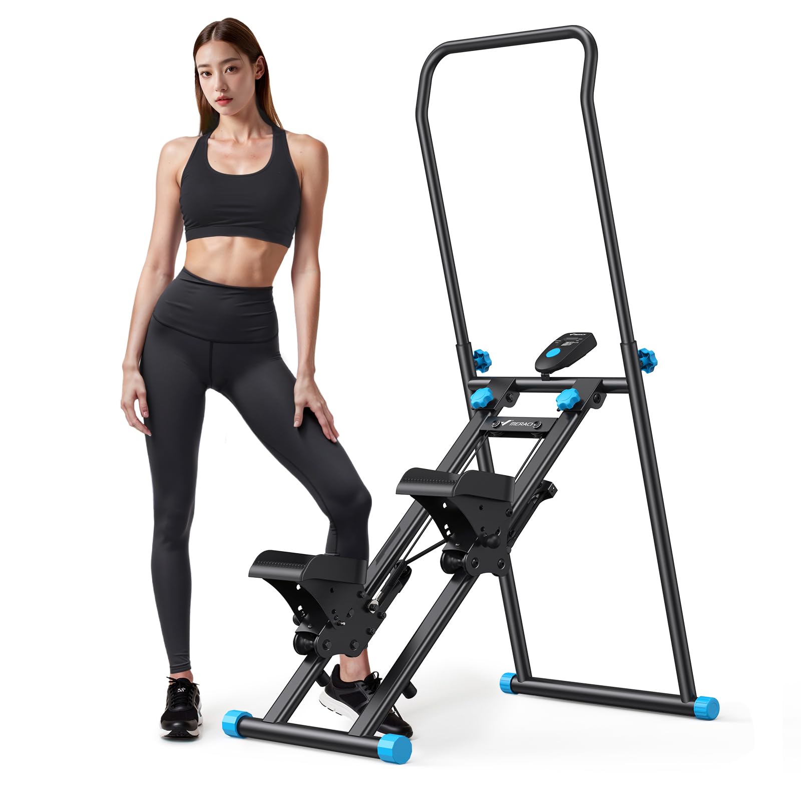 MERACH (メリック) ステッパー 垂直クライマー 静音 室内 有酸素運動 角度調節 高さ調節 LCDディスプレイ付き 耐荷重150kg 折りたたみ式 省スペース 滑り止め 全身トレーニング フィ