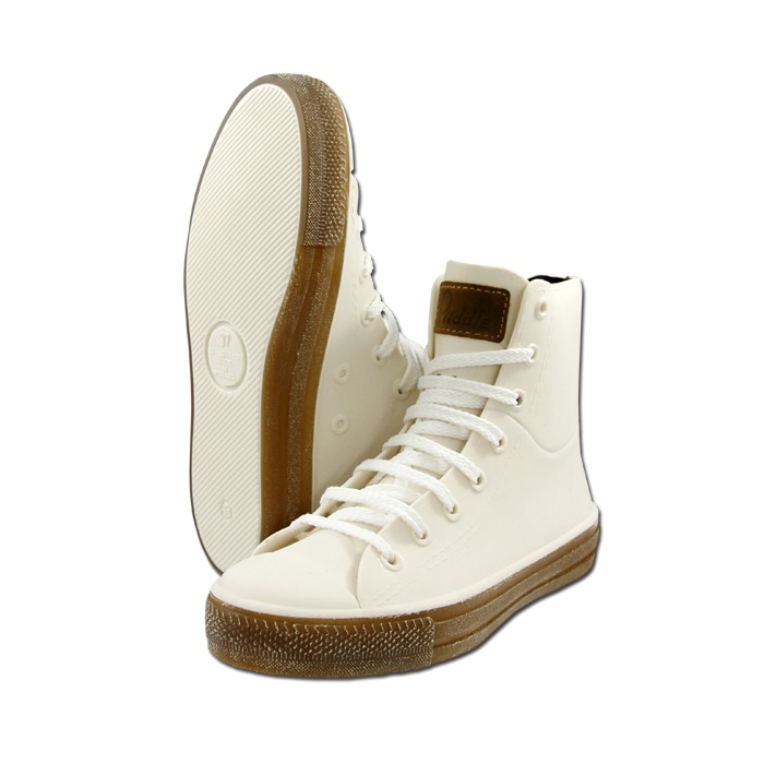 レインシューズ スニーカー ハイカット 本革のような質感 長靴 雨靴 美容師 EU-6016